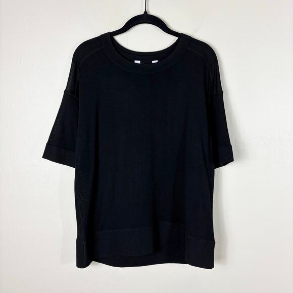 Everlane Black Relaxed Fit Lightweight Pure Wool Crewneck Short Sleeve T Shirt - Picture 1 of 11